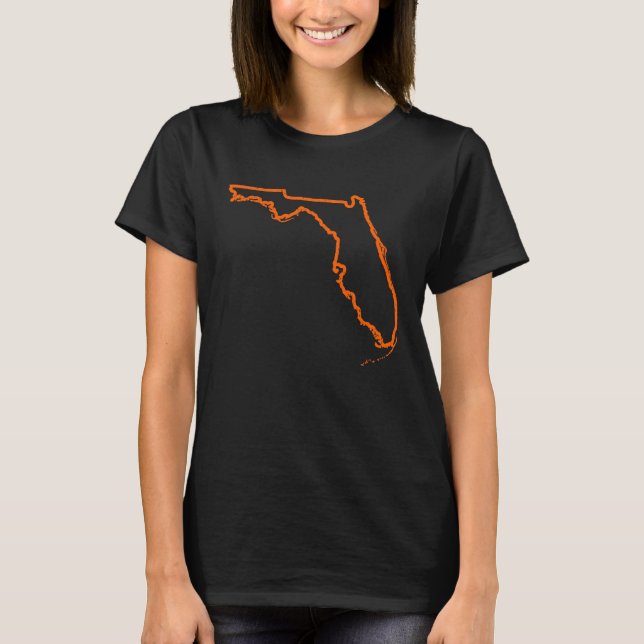 Camiseta Distressed Orange Florida Outline (Frente)
