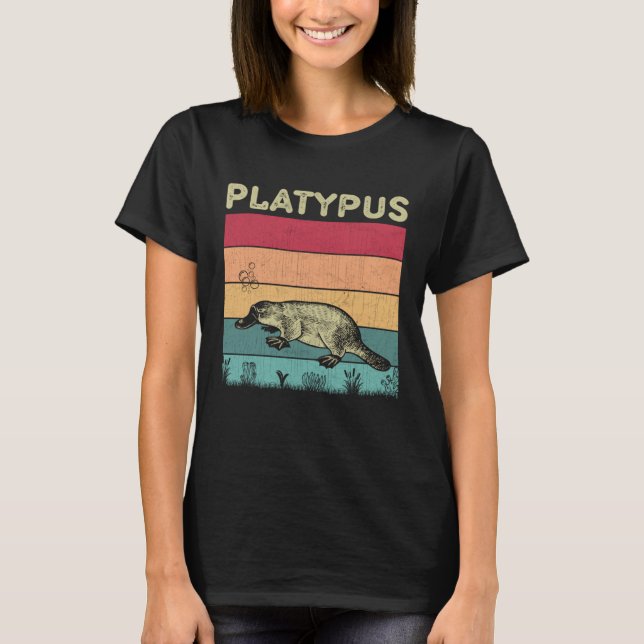 Camiseta Distressed Platypus Lover Boys Girls Retro Style P (Frente)