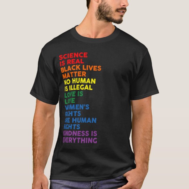 Camiseta Distressed Science Is Real Black Lives Matter LGBT (Frente)