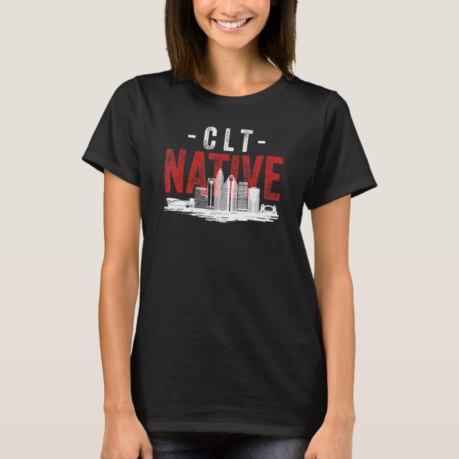 Camiseta Distressed Style Charlotte City Native Home Grown  (Frente)