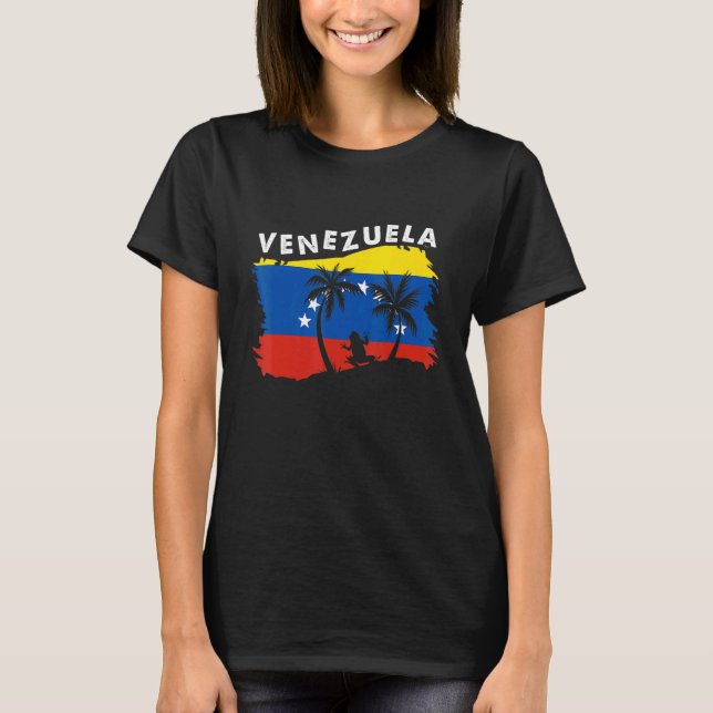 Camiseta Distressed Style Venezuela Frog Present Venezuela (Frente)