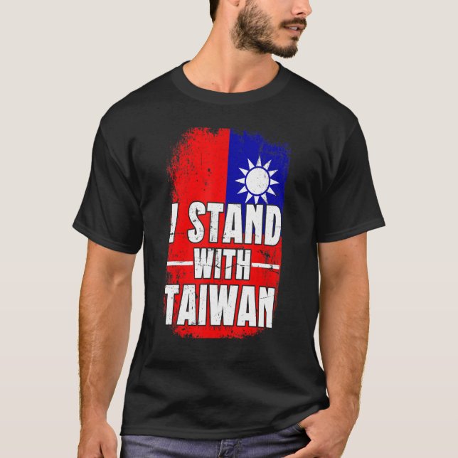 Camiseta Distressed Taiwanese Flag I Stand With Taiwan Flag (Frente)
