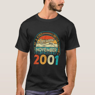 Camiseta Distressed Vintage Awesome Since November 2001 20