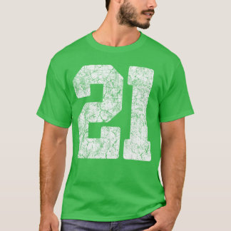 Camiseta Distressed White Number 21 Jersey Player Uniform 2