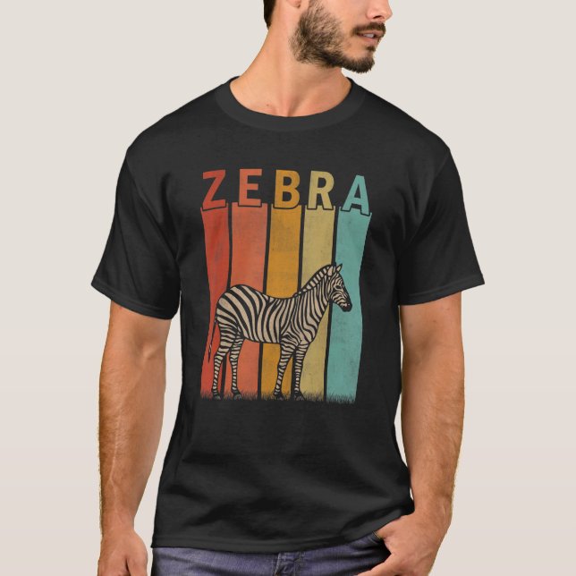 Camiseta Distressed Zebra   Men Women Kid Cute Zebra Retro (Frente)