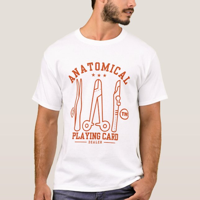 Camiseta Distribuidor de cartas de jogar anatômicas (Frente)
