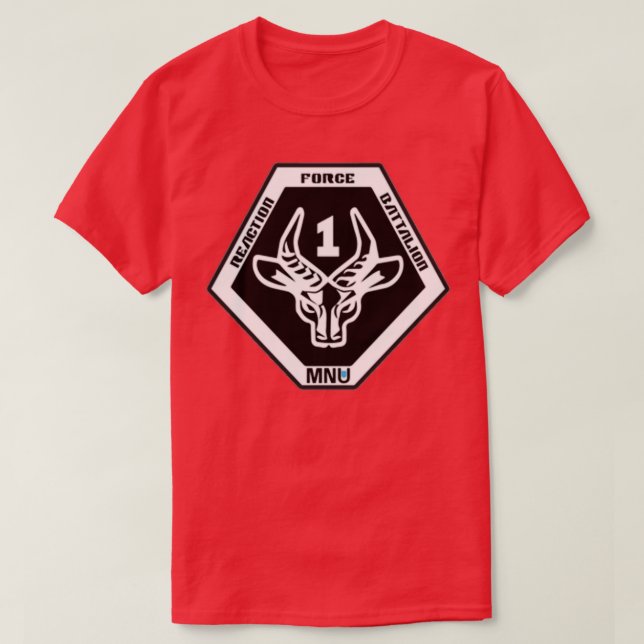 Camiseta District 9 MNU 1st Reaction Battalion (Frente do Design)