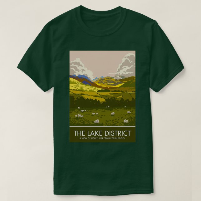 Camiseta Distrito do lago Helvellyn, de Penruddock (Frente do Design)