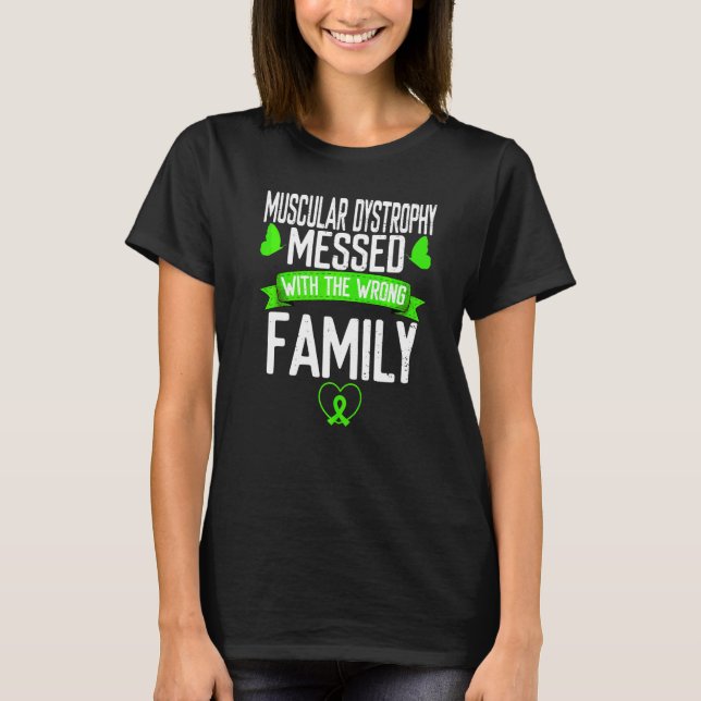 Camiseta Distrofia Muscular Fita Verde da Família Mess Wron (Frente)