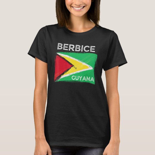 Camiseta Distúrbio Guyana Flag Berbice Guyana Guyana Roots (Frente)