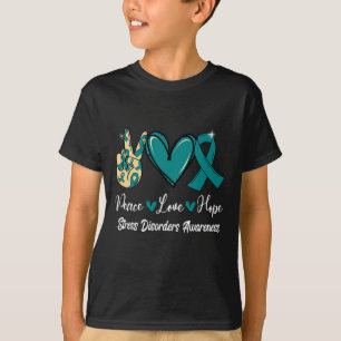 Camiseta Distúrbios de Estresse Conscientização Paz Amor Es