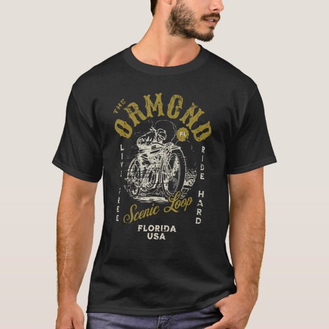 Camiseta Distúrbios de motocicleta Ormond Scenic Loop Flori (Frente)