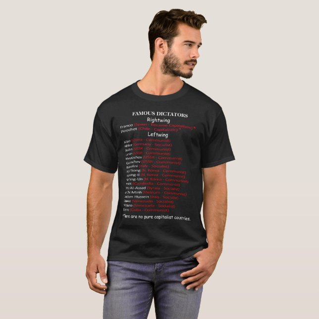 Camiseta Ditadores De esquerda contra de direita (Frente Completa)
