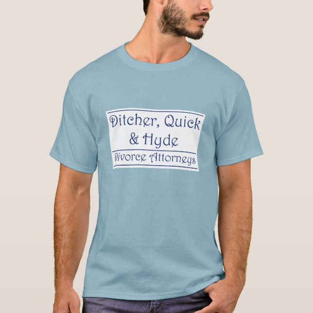 Camiseta Ditcher, rapidamente & Hyde - azul no branco (Frente)