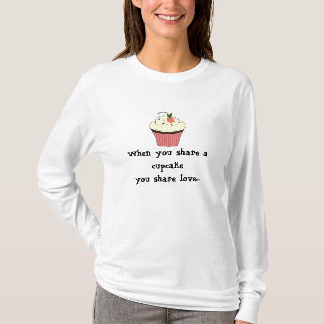 Camiseta Dito de Cupcake Fofo (Frente)