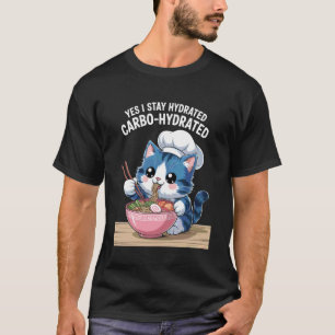Camiseta Dito Divertido Gato Carbo Hidratado Macarrão Troca