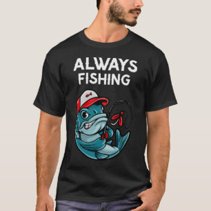 Camiseta Dito Engraçado Acima & Adam É Hora da Pesca Angl