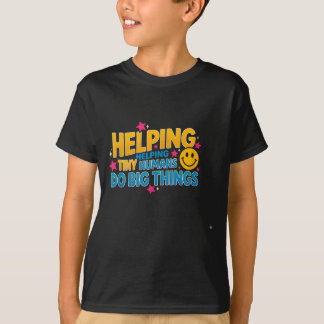 Camiseta Dito engraçado ajudando humanos minúsculos grande