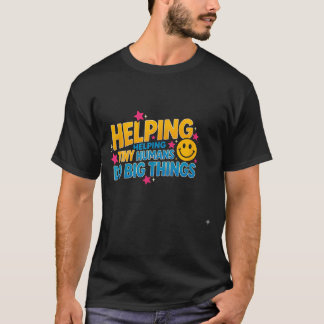Camiseta dito engraçado ajudando humanos minúsculos grande