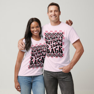 Camiseta Dito Engraçado Atitude Citações de Comédia Rosa Re