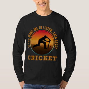 Camiseta Dito engraçado de críquete Silhueta vintage jogado