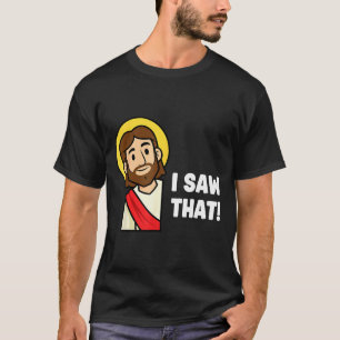 Camiseta Dito engraçado humor cristão Jesus eu vi aquilo