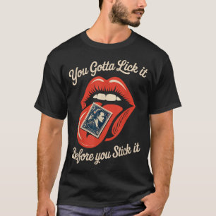 Camiseta Dito engraçado Lambe antes de colar Piada Mulher