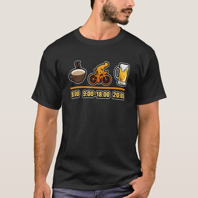 Camiseta Ditos Diários Da Bicicleta De Café Dirigindo Cerve (Frente)