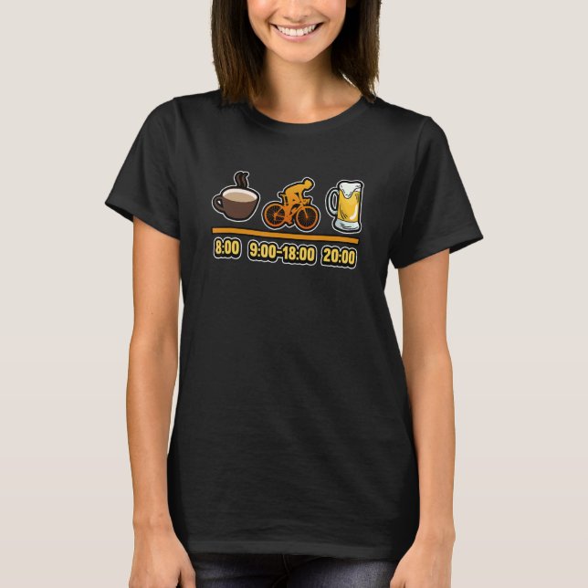 Camiseta Ditos Diários Da Bicicleta De Café Dirigindo Cerve (Frente)