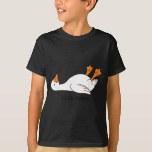 Camiseta Diva Caída Ganso Engraçado Deitado