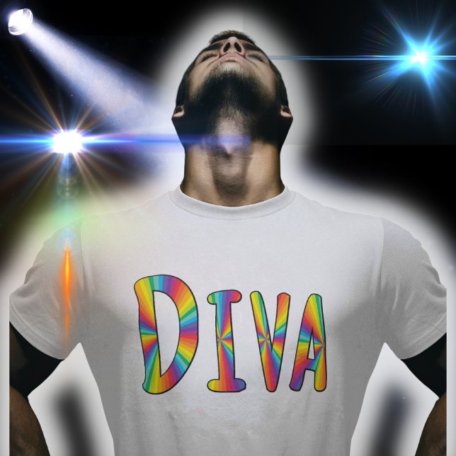 Camiseta DIVA Campy Fabuloso LGBTQ Orgulho gay Rainbow Colo (Criador carregado)