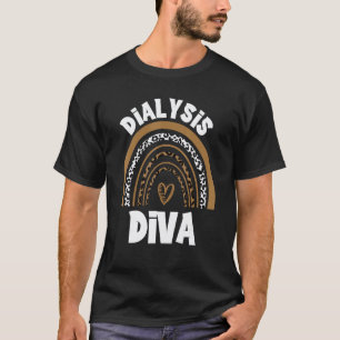 Camiseta Diva da Diálise Enfermeira de Rim Boêmio Arco-íris