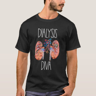 Camiseta Diva da Diálise Floral Rim Nefrologia Enfermeira D