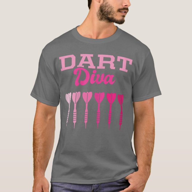 Camiseta Diva de Dardo Jogadora de Dardo Flecha Dardo Engra (Frente)