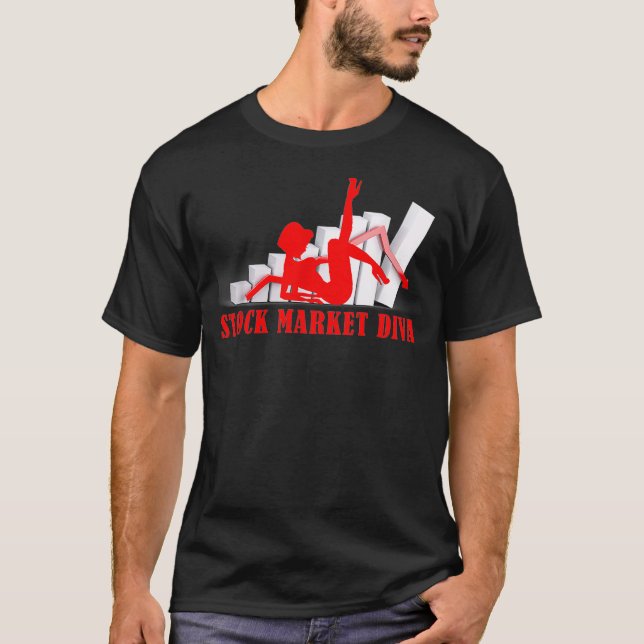 Camiseta Diva de Mercado de Ações Comerciais no Dia do Para (Frente)