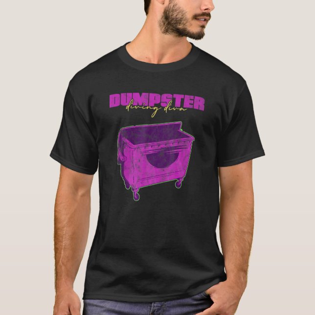 Camiseta Diva Diva Diva de Garagem de Dumpster Diva Thrifty (Frente)
