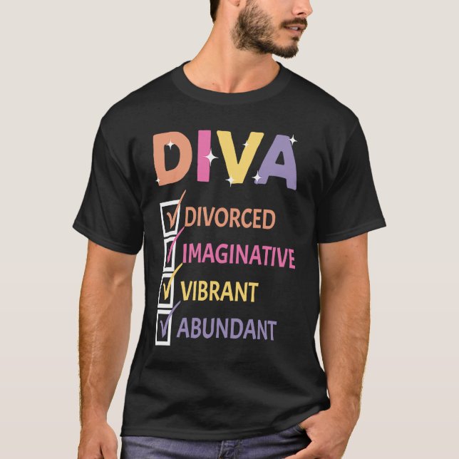 Camiseta Diva Divorce Manifesto Abundante Imaginativo Vibra (Frente)