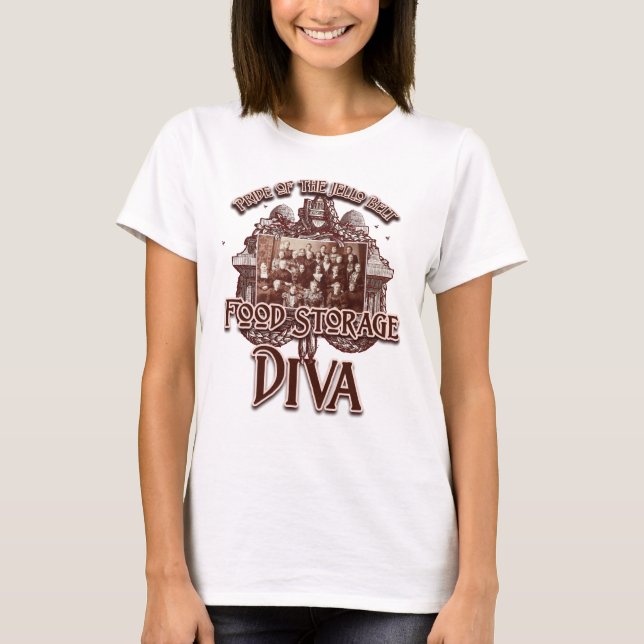 Camiseta Diva do armazenamento da comida:  Orgulho da (Frente)