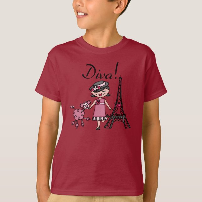 Camiseta Diva do cabelo preto (Frente)