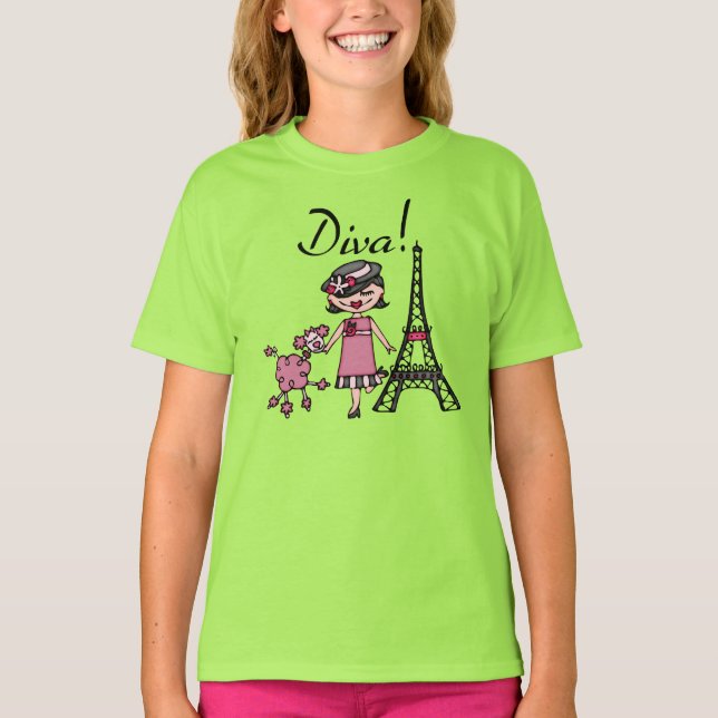 Camiseta Diva do cabelo preto (Frente)