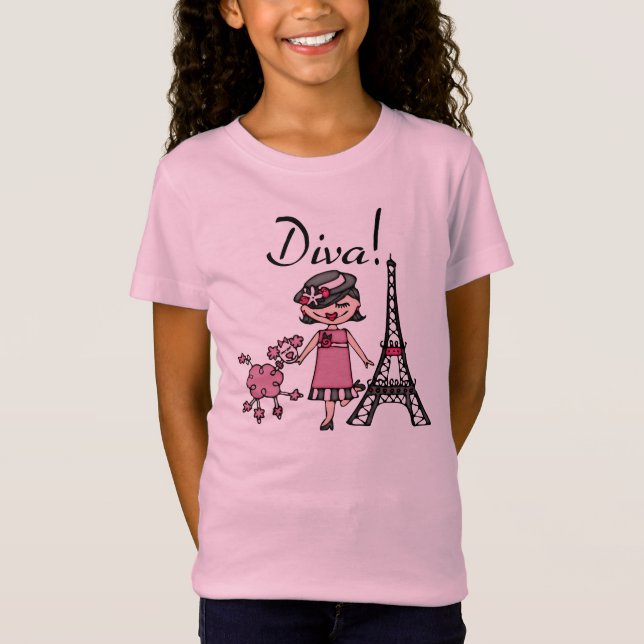 Camiseta Diva do cabelo preto (Frente)