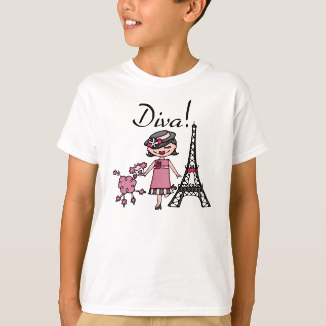 Camiseta Diva do cabelo preto (Frente)