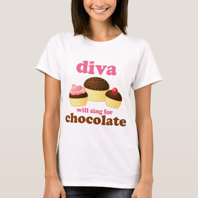 Camiseta Diva engraçada da ópera (Frente)