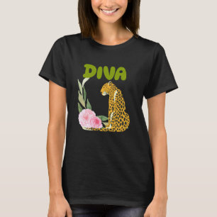 Camiseta DIVA Leopardo Pantera Gato Animal ,Diva e