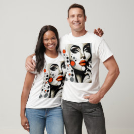 Camiseta Diva Pop Retroativa: Elegância Geométrica Abstrato
