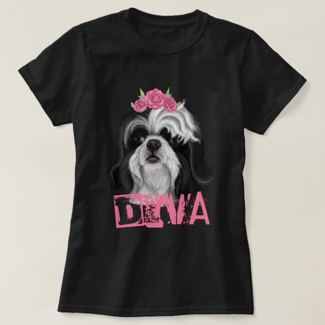 Camiseta DIVA Shih Tzu (Frente do Design)