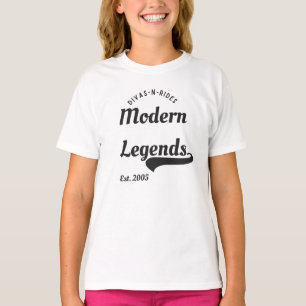 Camiseta Divas-N-Rides Jovens Leve Curta Gráfico T-Shirt
