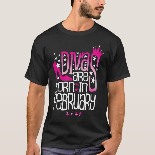 Camiseta Divas são Nascer em fevereiro (Frente)