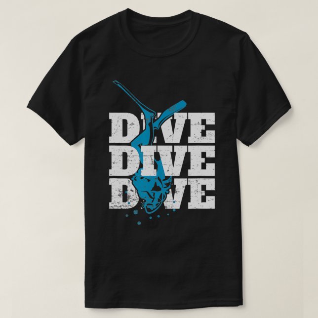 Camiseta dive And Deeper Diver Ocean Scuba Sea  (Frente do Design)