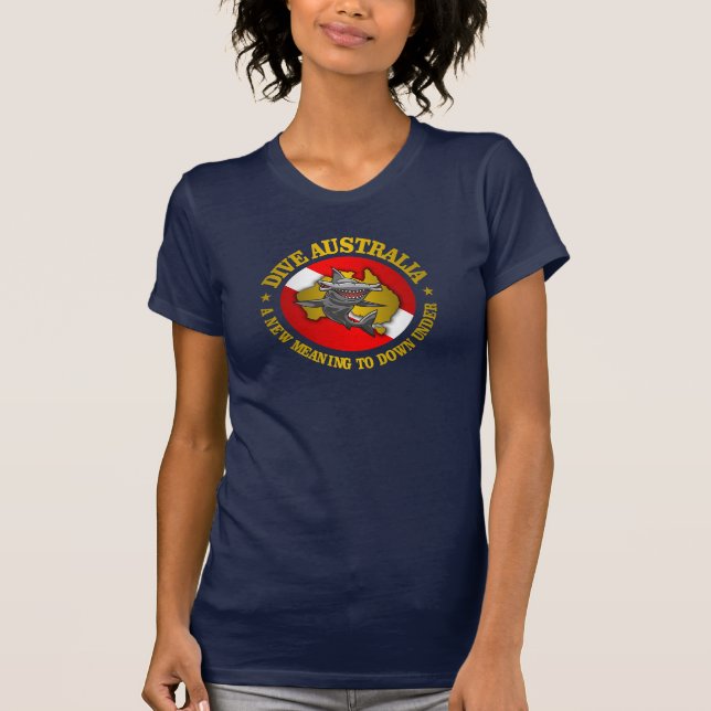 Camiseta Dive Austrália (rd) Roupa Hammerhead (Frente)